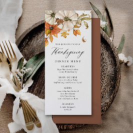 Pumpkin Elegant Thanksgiving Menu Meny