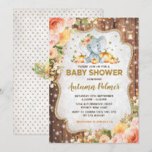 Pumpkin Elephant Baby Shower - hösten Blommigt