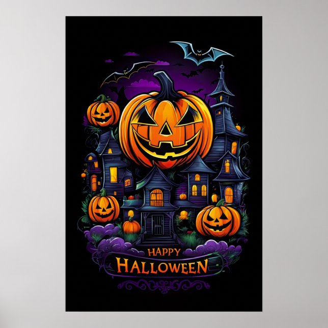 Pumpkin Embrace, Halloween Mansion Poster (Framsidan)