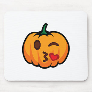 Pumpkin Emoji One Öga Open Wink Blow Kiss Kärlek R Musmatta