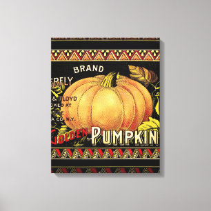 Pumpkin-etikett Antique Butterfly Brand Canvastryck