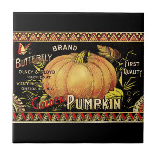 Pumpkin-etikett Antique Butterfly Brand Kakelplatta