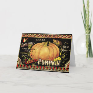 Pumpkin-etikett Antique Butterfly Brand Kort