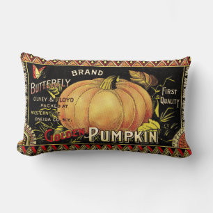 Pumpkin-etikett Antique Butterfly Brand Lumbarkudde