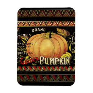 Pumpkin-etikett Antique Butterfly Brand Magnet