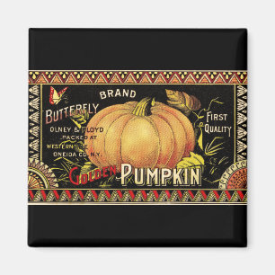 Pumpkin-etikett Antique Butterfly Brand Magnet