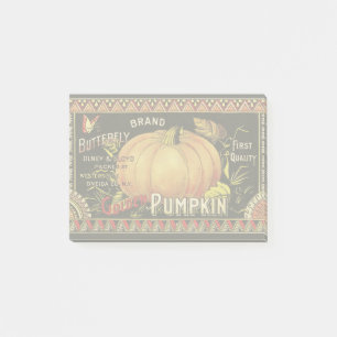 Pumpkin-etikett Antique Butterfly Brand Post-it Block