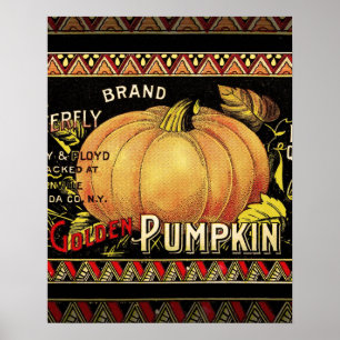 Pumpkin-etikett Antique Butterfly Brand Poster