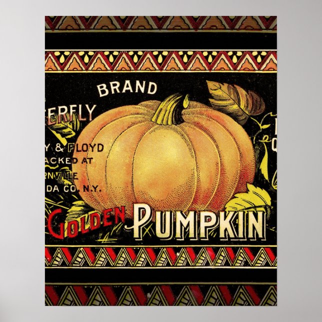 Pumpkin-etikett Antique Butterfly Brand Poster (Framsidan)