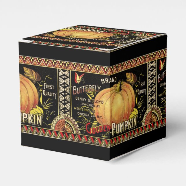 Pumpkin-etikett Antique Butterfly Brand Presentaskar (Framsidan Sidan)