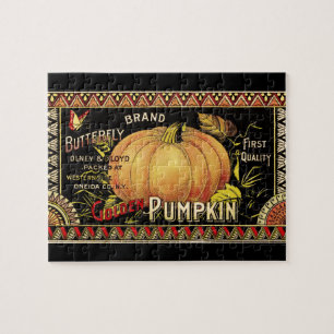 Pumpkin-etikett Antique Butterfly Brand Pussel