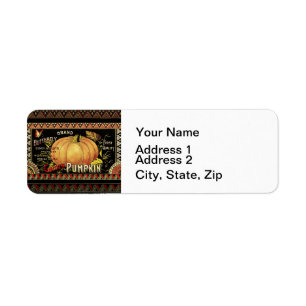 Pumpkin-etikett Antique Butterfly Brand Returadress Etikett