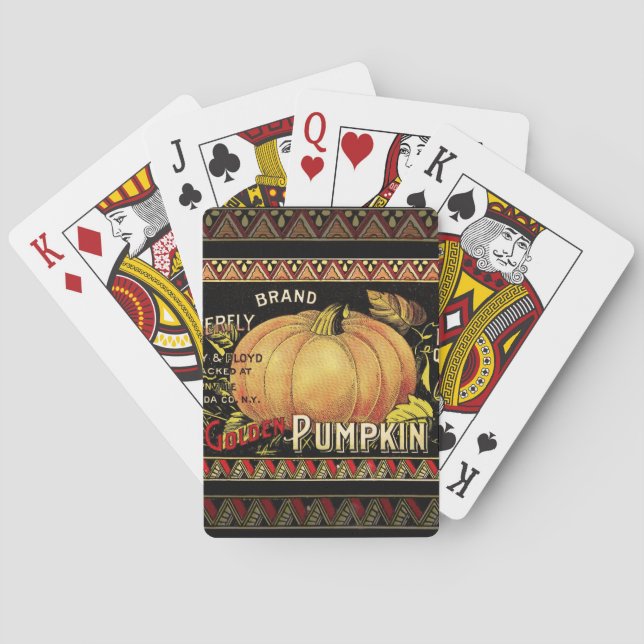 Pumpkin-etikett Antique Butterfly Brand Spel Kort (Baksidan)