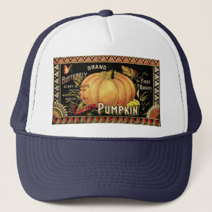 Pumpkin-etikett Antique Butterfly Brand Truckerkeps