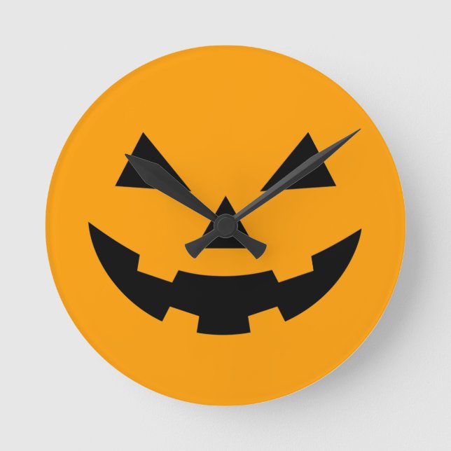 Pumpkin Face Wall Clock Rund Klocka (Framsida)