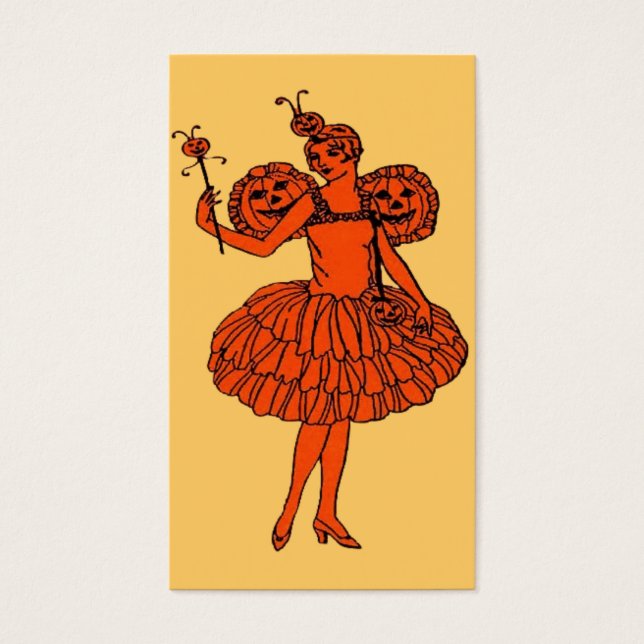 Pumpkin Fairy Halloween Bookmark eller Small Card Visitkort (Framsidan)