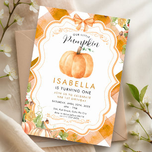 Pumpkin Fall 1:a 2:e 4:e födelsedagen Inbjudningar
