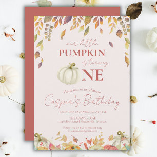 Pumpkin Fall 1:a födelsedagen Inbjudningar