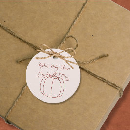 Pumpkin Fall Autumn Hand plockade Doodle Baby Show Gåvor Etiketter