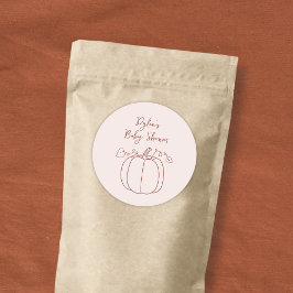 Pumpkin Fall Autumn Hand plockade Doodle Baby Show Runt Klistermärke