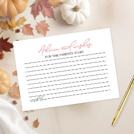 Pumpkin Fall Baby Shower Advice Tilläggskort