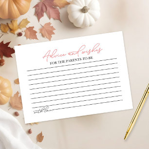 Pumpkin Fall Baby Shower Advice Tilläggskort