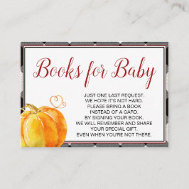Pumpkin Fall Baby Shower Bokar för Baby Tilläggskort