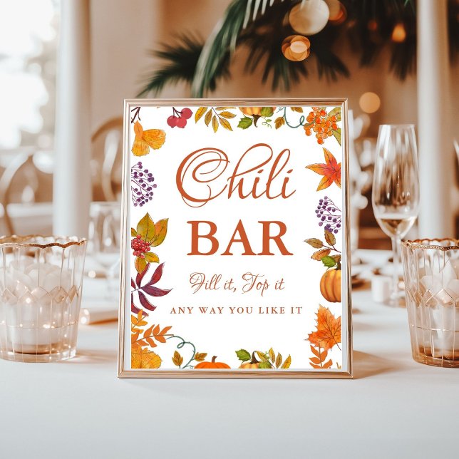Pumpkin Fall Baby Shower Chili Pub-tecken Poster (Skapare uppladdad)