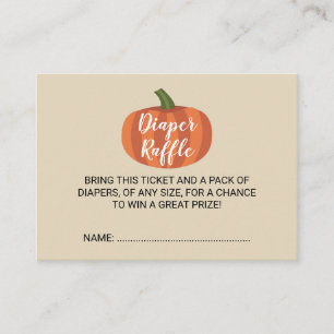 Pumpkin Fall Baby Shower Diaper Raffle Biljett