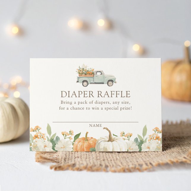 Pumpkin Fall Baby Shower Diaper Raffle Biljett Tilläggskort (Skapare uppladdad)