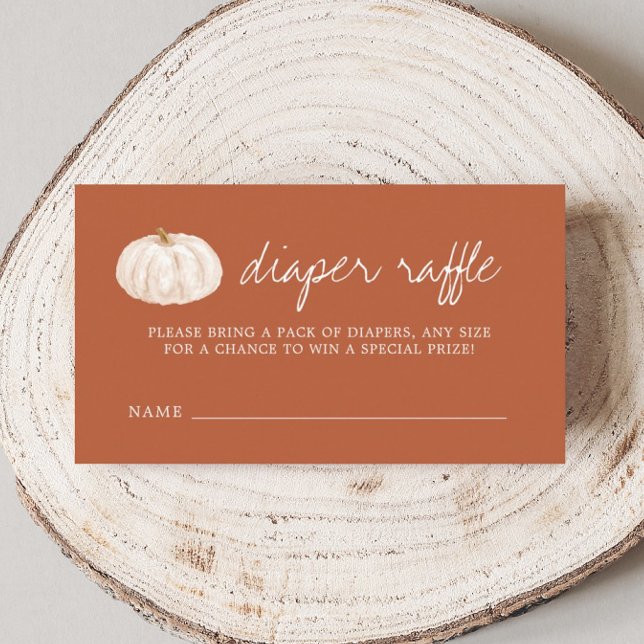 Pumpkin Fall Baby Shower Diaper Raffle Biljett Tilläggskort (Skapare uppladdad)