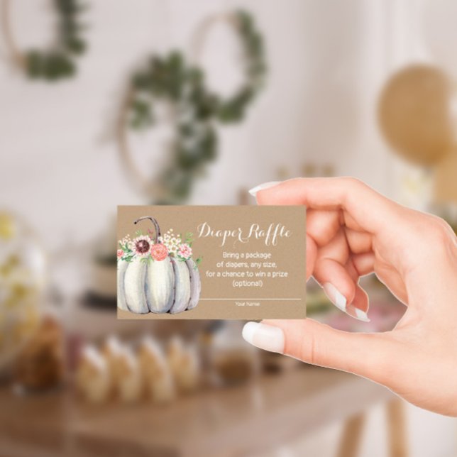 Pumpkin Fall Baby Shower Diaper Raffle Card Tilläggskort (Skapare uppladdad)