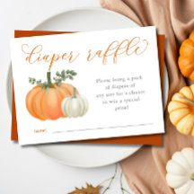 Pumpkin Fall Baby Shower Diaper Raffle