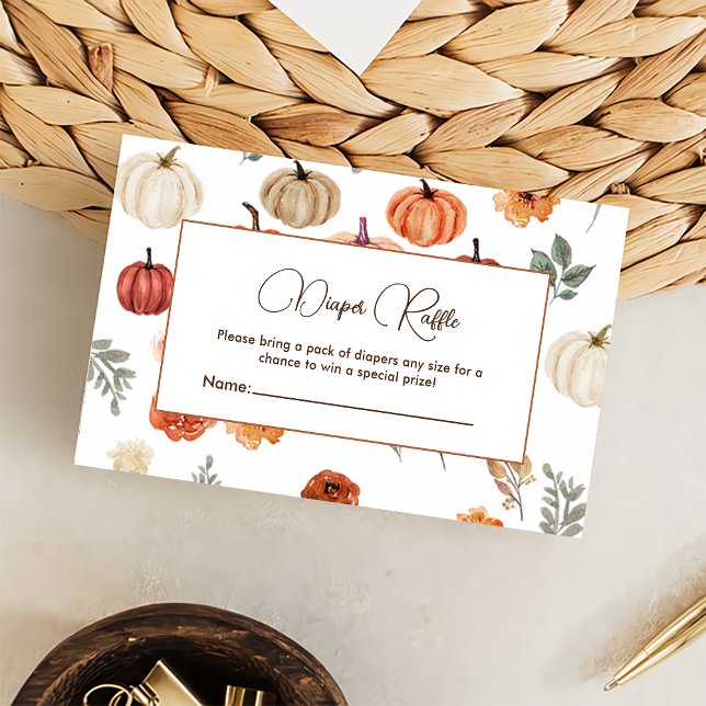 Pumpkin Fall Baby Shower Diaper Raffle Tilläggskort (Skapare uppladdad)