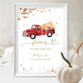 Pumpkin Fall Baby Shower-favoritskylt Poster