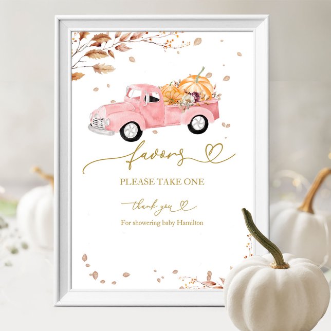 Pumpkin Fall Baby Shower-favoritskylt Poster (Skapare uppladdad)