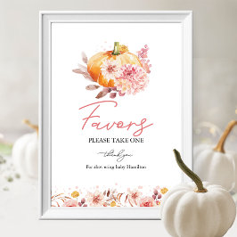 Pumpkin Fall Baby Shower-favoritskylt Poster