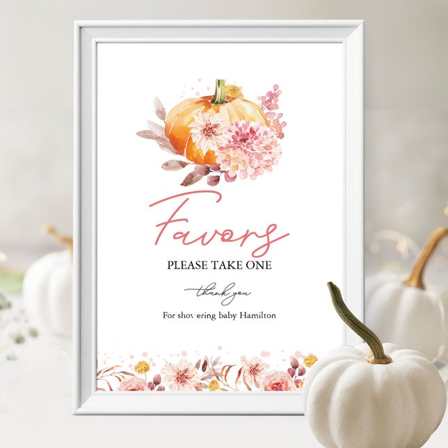 Pumpkin Fall Baby Shower-favoritskylt Poster (Skapare uppladdad)