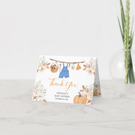 Pumpkin Fall Baby Shower för höstkläder Tack Kort
