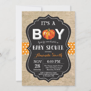 Pumpkin Fall Baby Shower-inbjudningskort, efterbel Inbjudningar