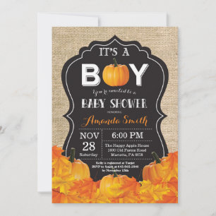 Pumpkin Fall Baby Shower-inbjudningskort, efterbel Inbjudningar