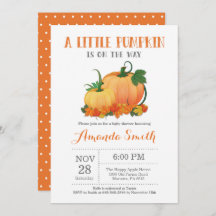 Pumpkin Fall Baby Shower-inbjudningskort