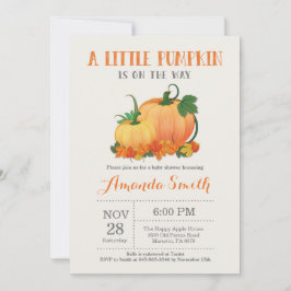 Pumpkin Fall Baby Shower-inbjudningskort Inbjudningar