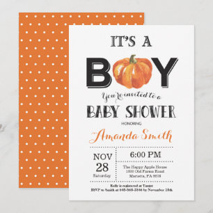 Pumpkin Fall Baby Shower-inbjudningskort Inbjudningar