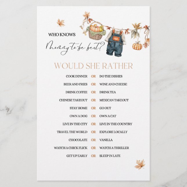 Pumpkin Fall Baby Shower-Mamma (Framsida)