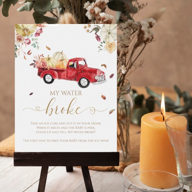 Pumpkin Fall Baby Shower My Vatten Fattig Game Sig Poster (Skapare uppladdad)