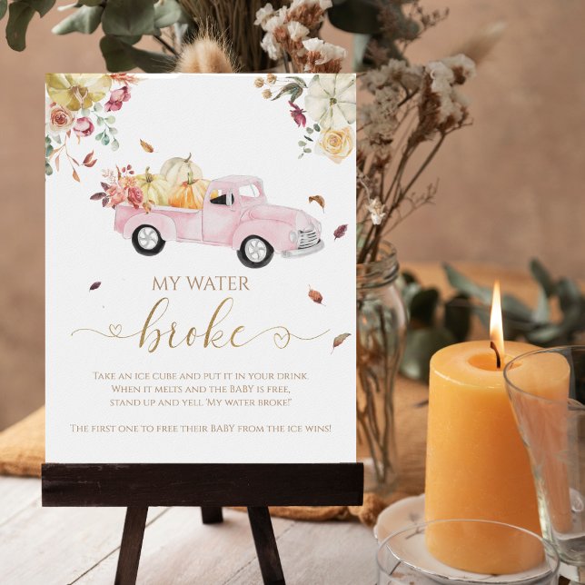 Pumpkin Fall Baby Shower My Vatten Fattig Game Sig Poster (Skapare uppladdad)