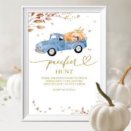 Pumpkin Fall Baby Shower Nappar Hunt-tecken Poster