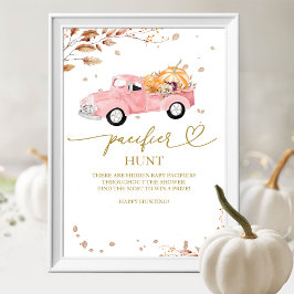Pumpkin Fall Baby Shower Nappar Hunt-tecken Poster