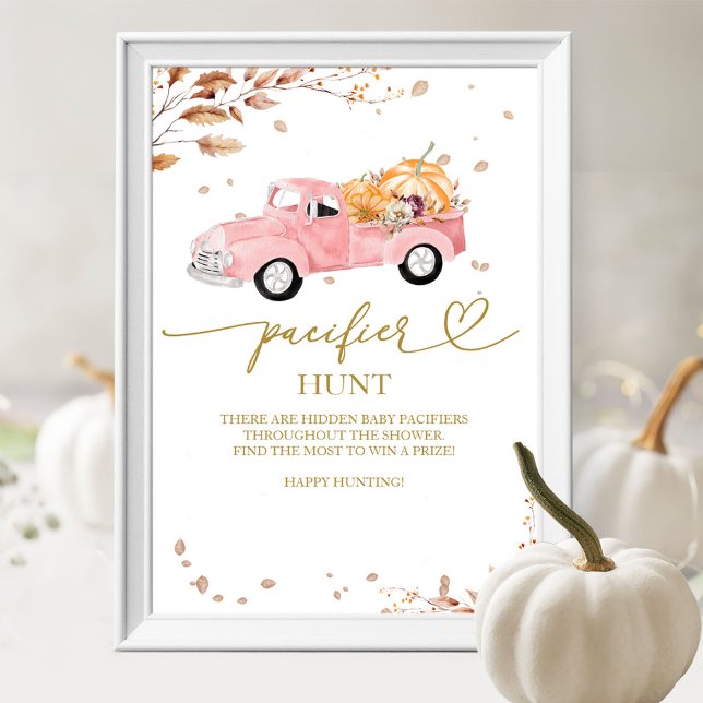 Pumpkin Fall Baby Shower Nappar Hunt-tecken Poster (Skapare uppladdad)